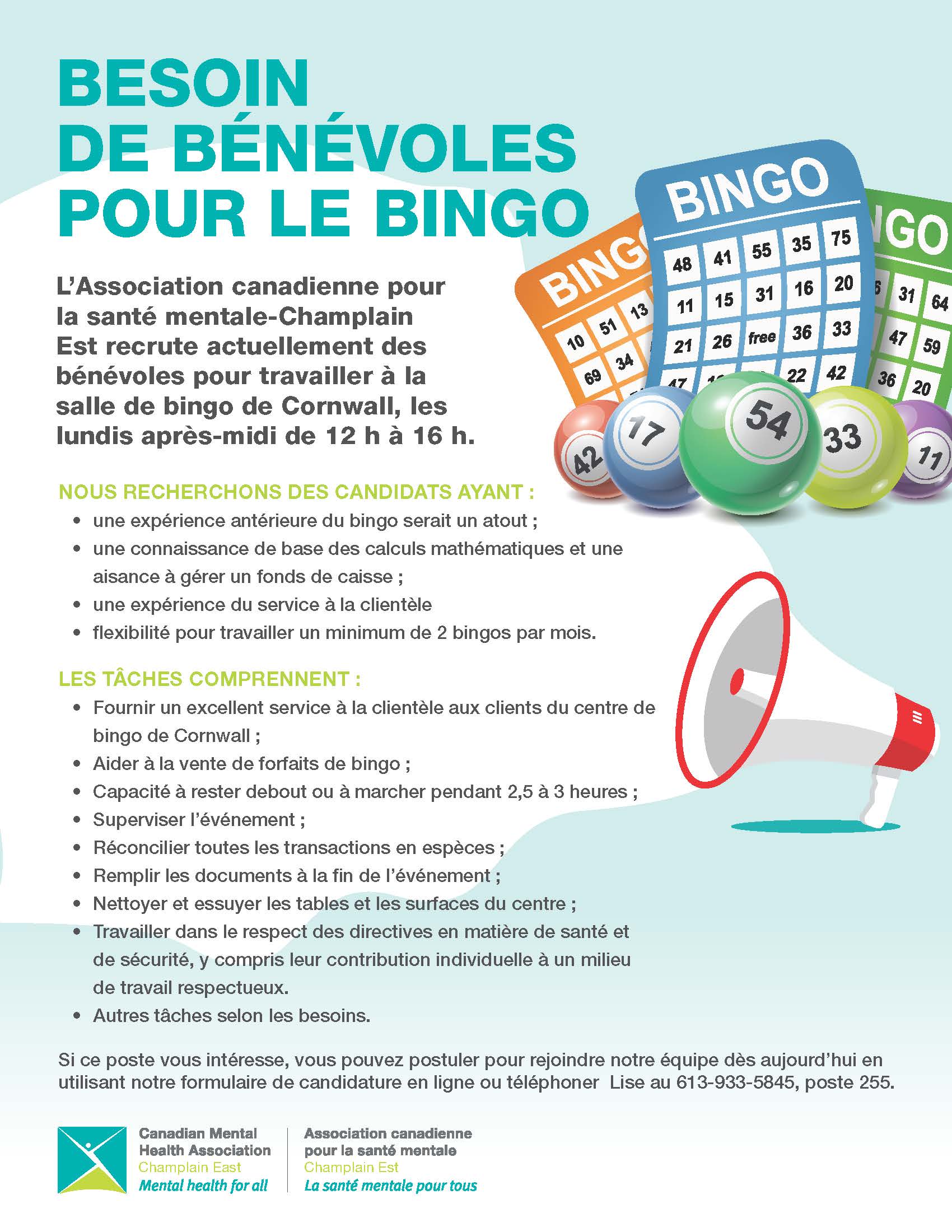 CE Bingo Volunteers poster FR